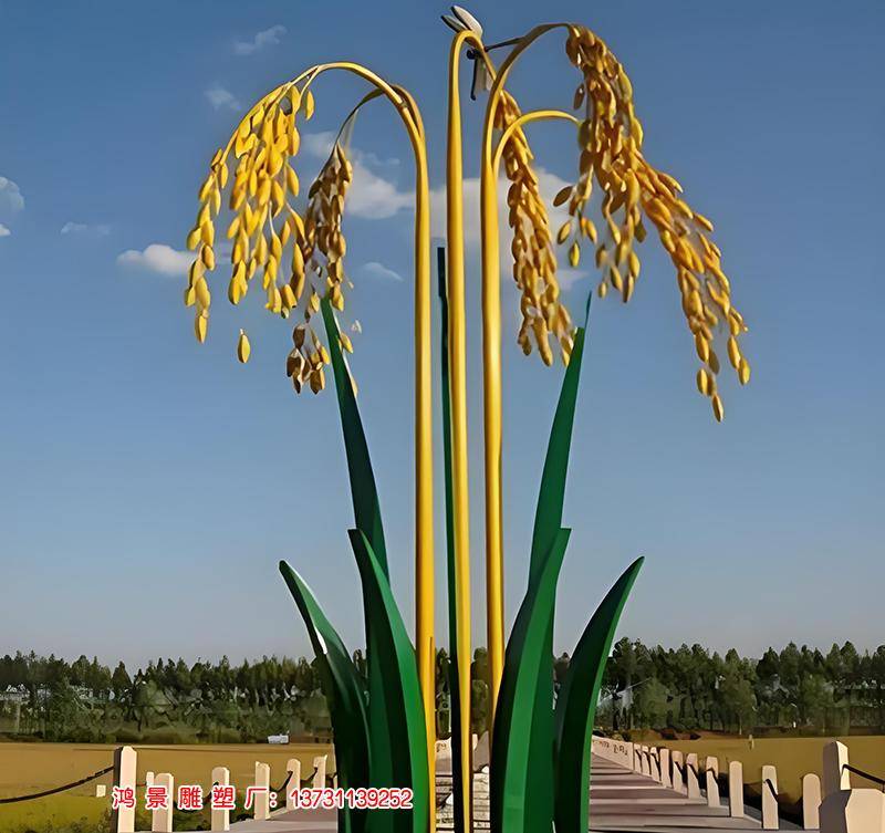 抽象不銹鋼農作物稻麥穗雕塑在景觀中彰顯的作用有哪些?_空間_藝術_農